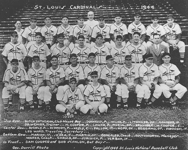 St. Louis Cardinals 1944 uniform artwork, This is a highly …