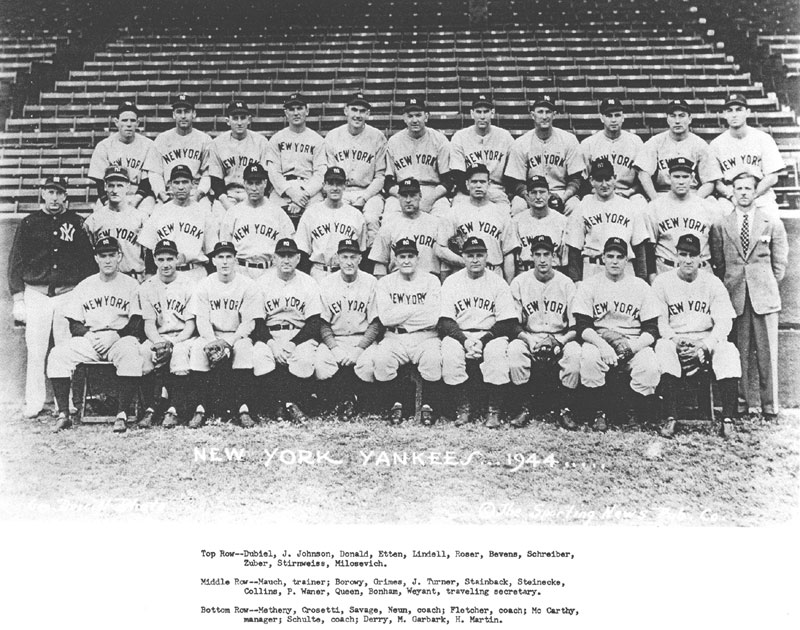 Washington Nationals' Billy Traber, wearing a replica 1944